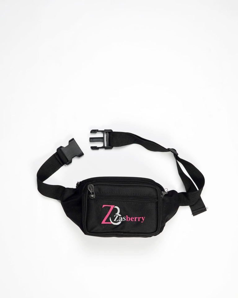 Zasberry Printed Logo Waist Bag Black