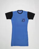 Zasberry Women's T-Shirt Dress Light Blue/Black Hand
