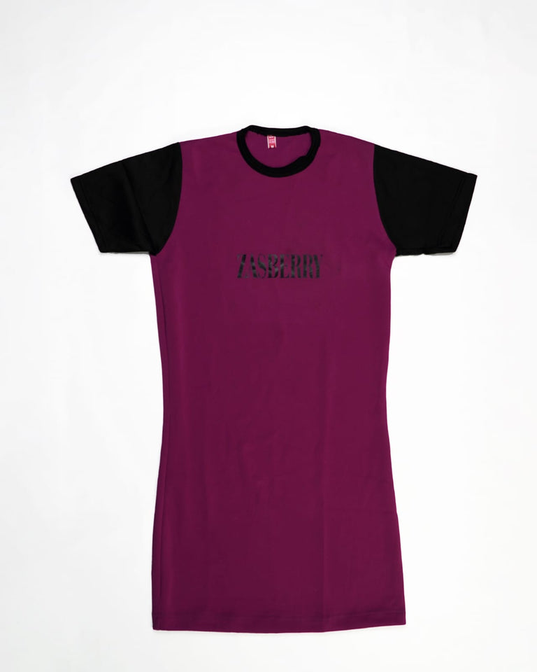 Zasberry Women's T-Shirt Dress Purple/Black Hand
