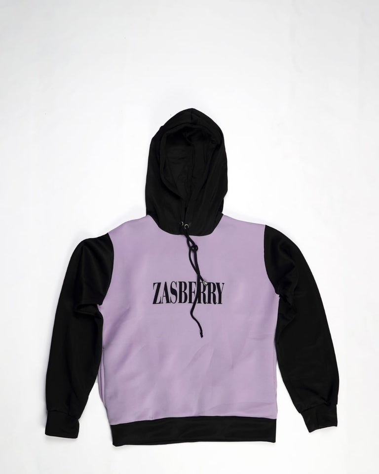 Zasberry Light Purple/Black Hoodie Top