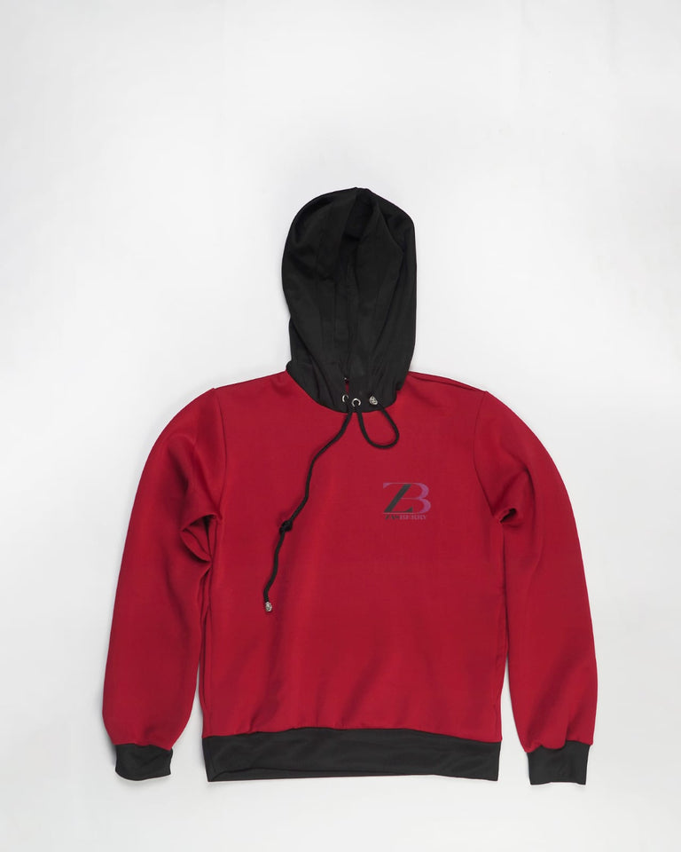 Zasberry Red/Black Full Logo Hoodie Top