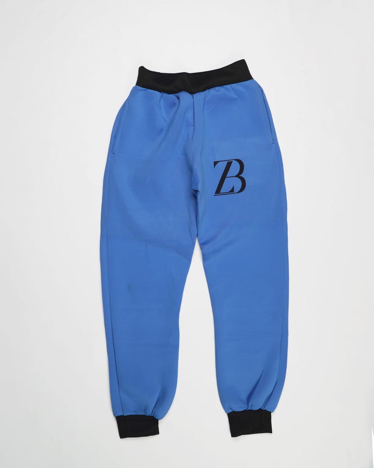 Zasberry Unisex Hoodie Pants Blue With Black Logo Print