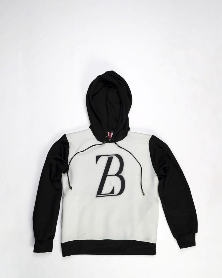 Zasberry Logo Print Hoodie Black/White