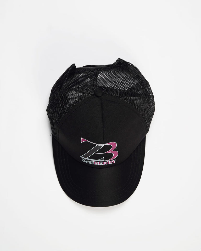 Zasberry Print Logo Black Face Cap