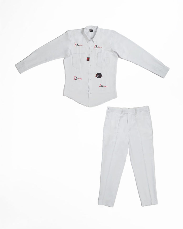 Zasberry Monogram Design Two Set Men's Classic Wear/White