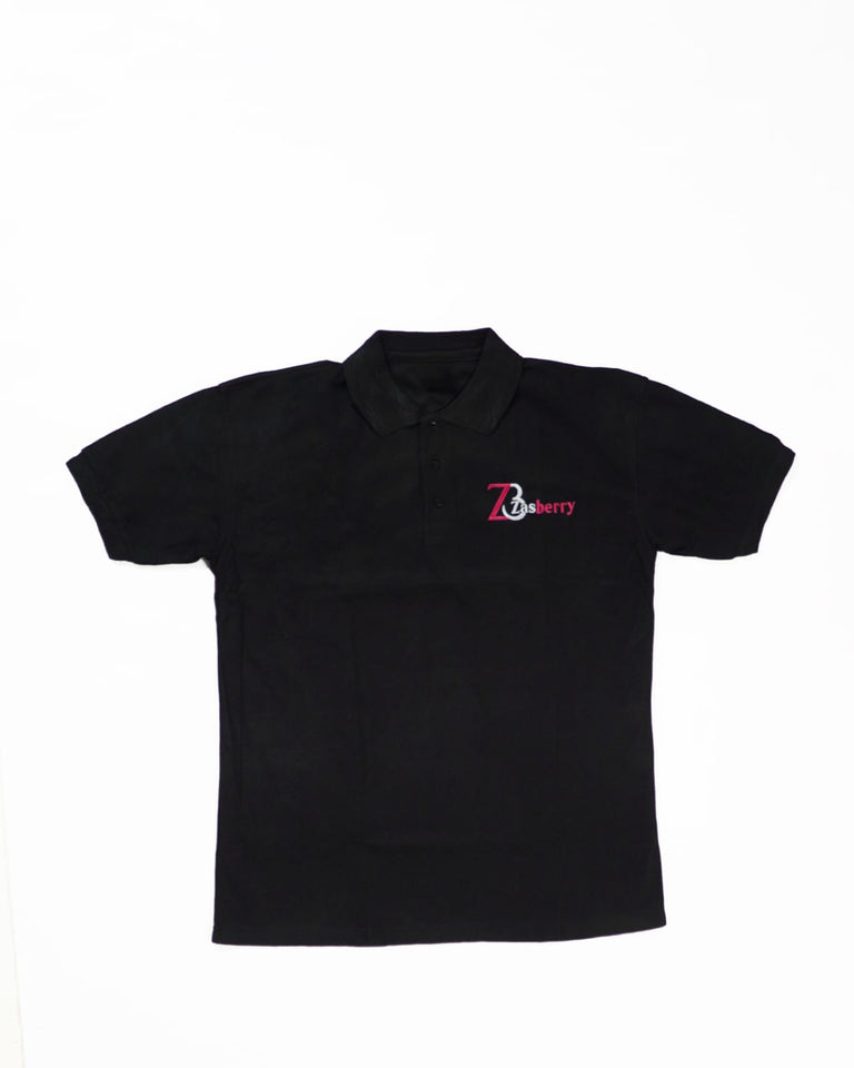 Zasberry Black Classic Polo Shirt In Embroidery Logo