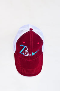 Zasberry Embroidery Logo Suede Face Cap Dark Red