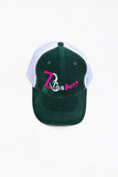 Zasberry Embroidery Green Suede/White Face Cap