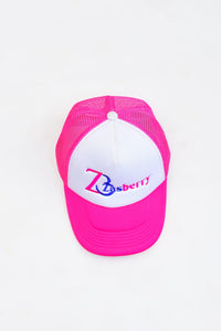 Zasberry Embroidery Logo Suede Pink And White Face Cap
