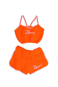 Zasberry Monogram Ladies Two Piece Crochet Night Wear Wear Set