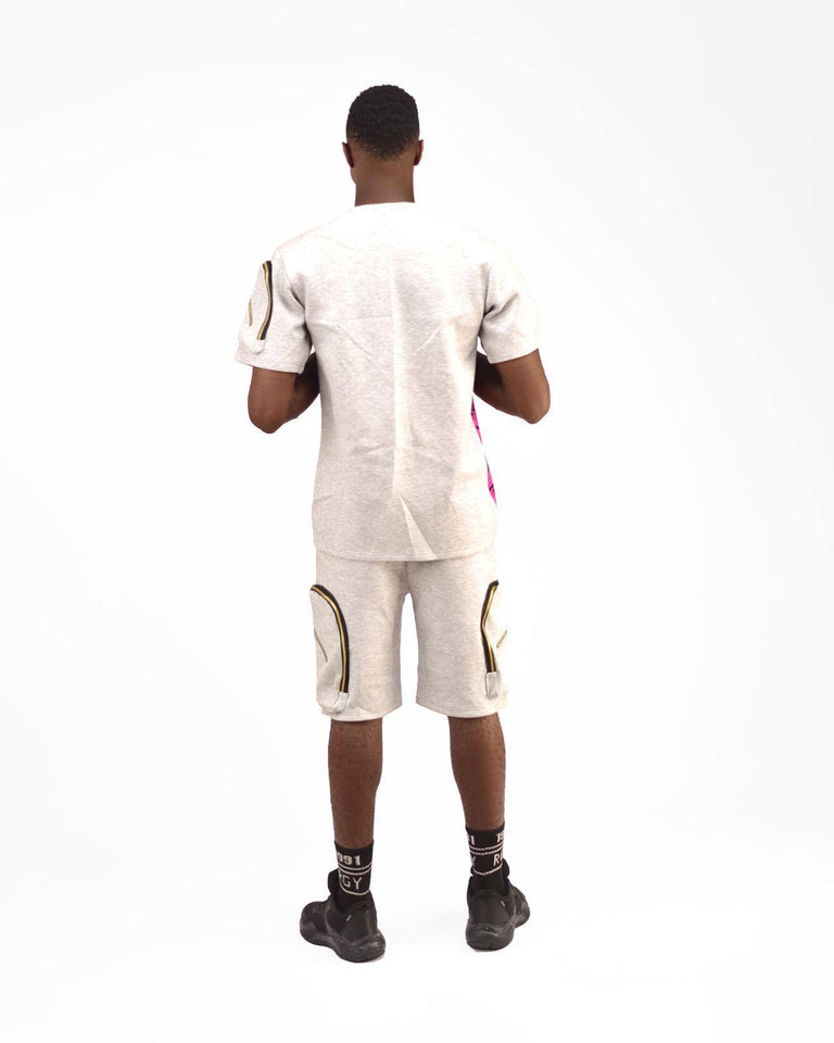 Zasberry Urban Fusion Zip-Detail Short Set- Pink Camo Edition
