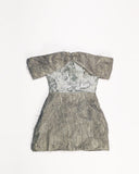 Zasberry Ruffle Damask Silver Dress