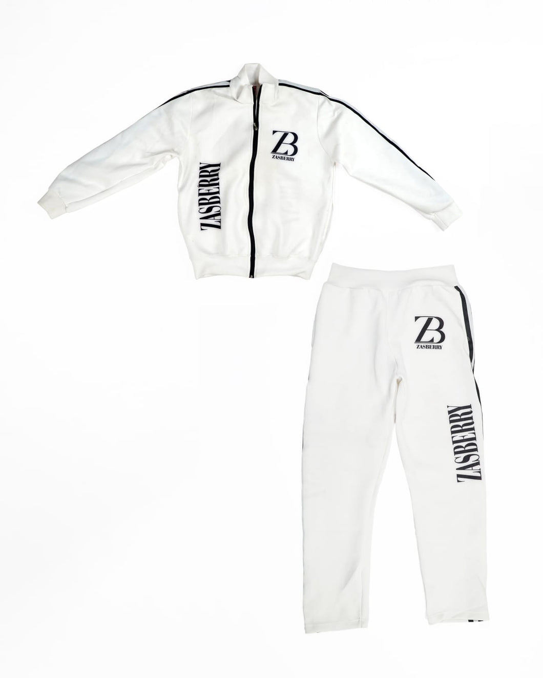 Zasberry Unisex White Tracksuit Set