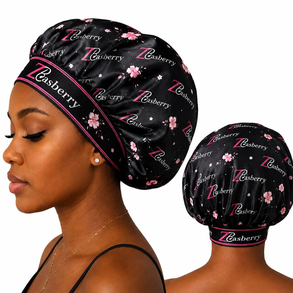 Zasberry® Luxury Satin Sleep Bonnet – Signature Floral Edition