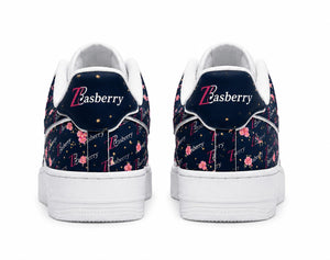 Zasberry Blossom Signature Leather Sneakers – Luxury Floral Designer Low-Top Trainers