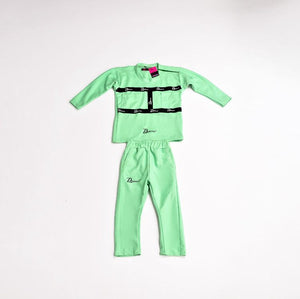 Zasberry Kids Mint Green Logo Strap Two-Piece Set