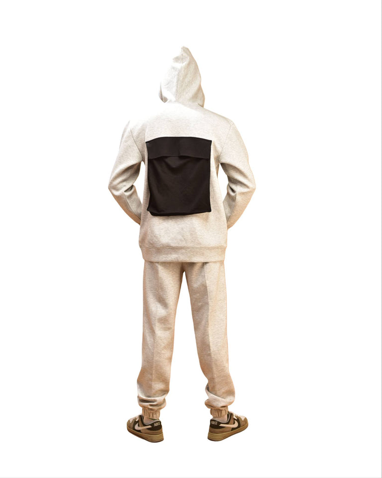 Zasberry Signature Tech Pocket Hoodie Set-Sand Beige