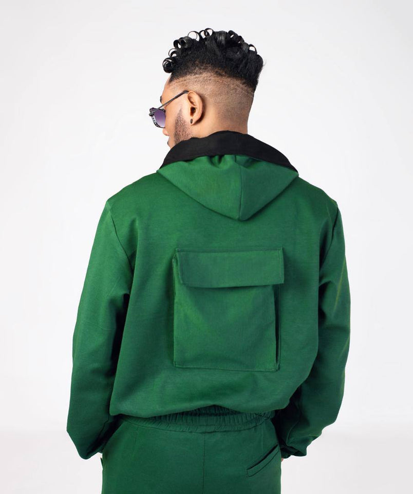 Zasberry Men hoodie/Green/black