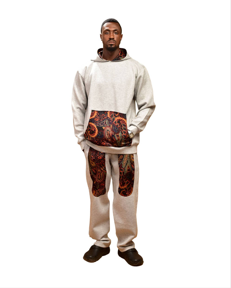Zasberry Heritage paisley Hoodie Set- Sand & Ember Edition