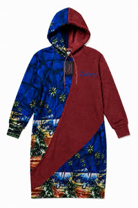 Zasberry Luxe double Art Colorblock Hooded Dress – Premium Statement