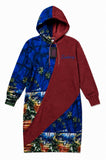 Zasberry Luxe double Art Colorblock Hooded Dress – Premium Statement