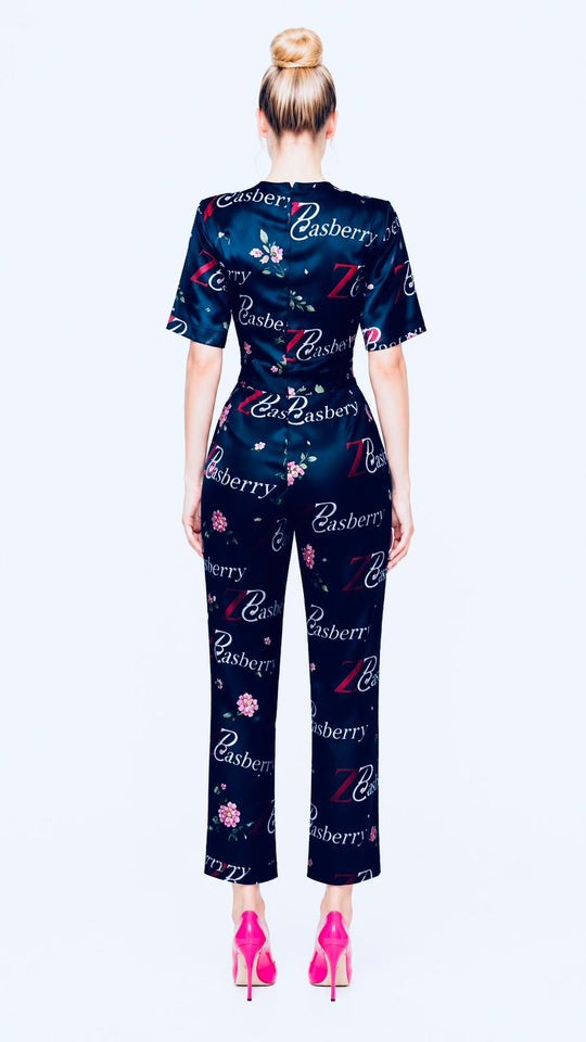Zasberry Étoile Silk Monogram Jumpsuit