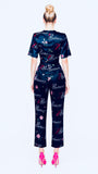 Zasberry Étoile Silk Monogram Jumpsuit