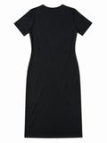 Zasberry® Signature Contour Midi Dress – Black &amp; White Luxury Stretch Knit