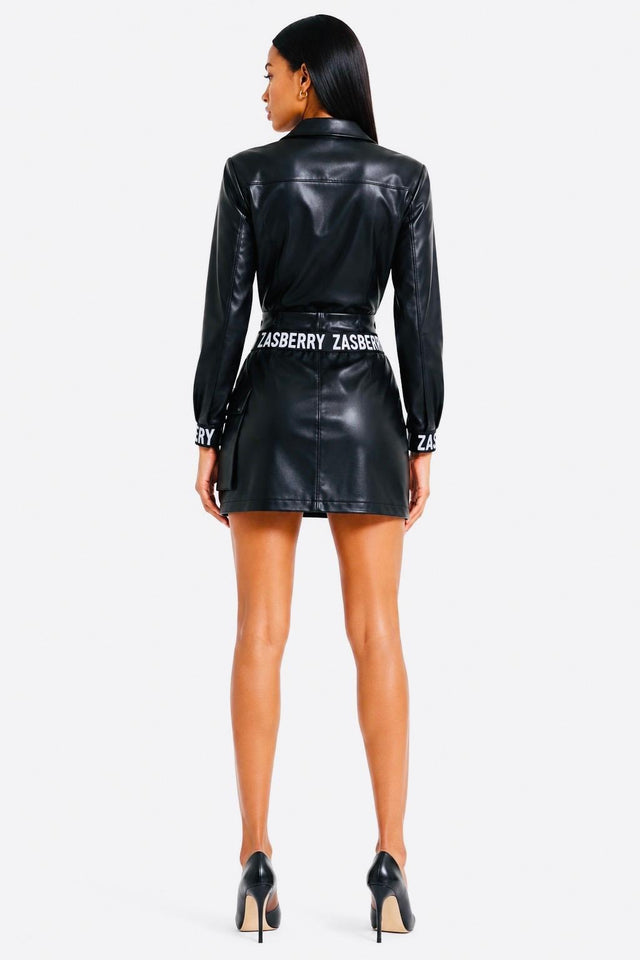 Zasberry Luxe Leather Utility Mini Dress Set