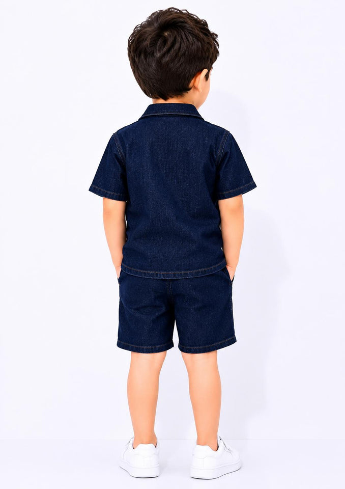 Zasberry Signature Kids Monogram Denim Short Set