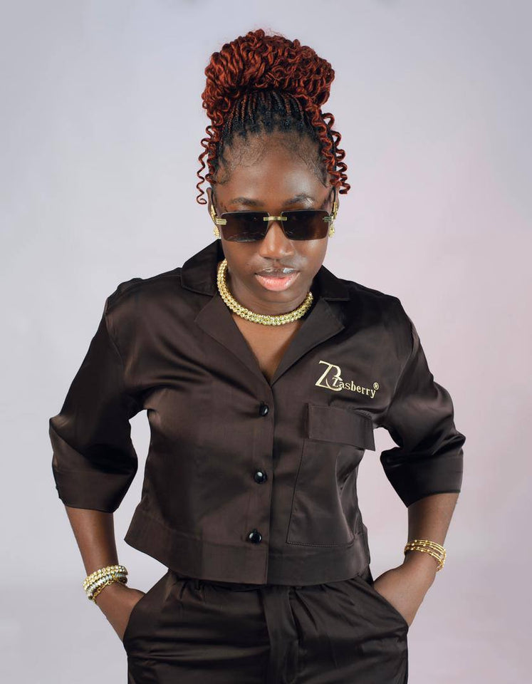 Zasberry Brown Ladies Blazers Two/Piece Set