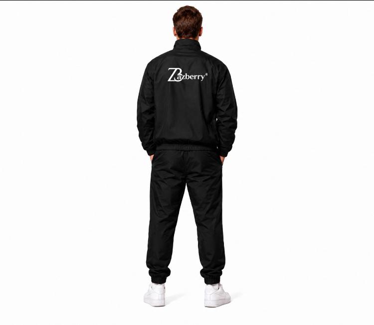 Zasberry Elite Nylon Tracksuit Set – Midnight Black Edition