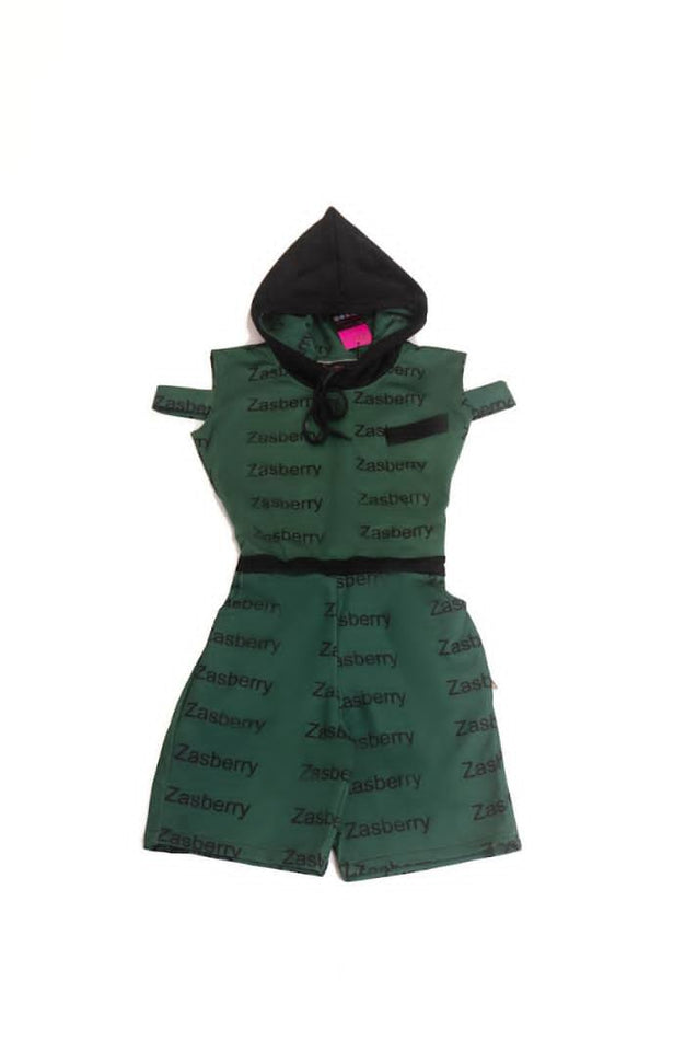Zasberry Signature Luxe Hooded Romper Dress