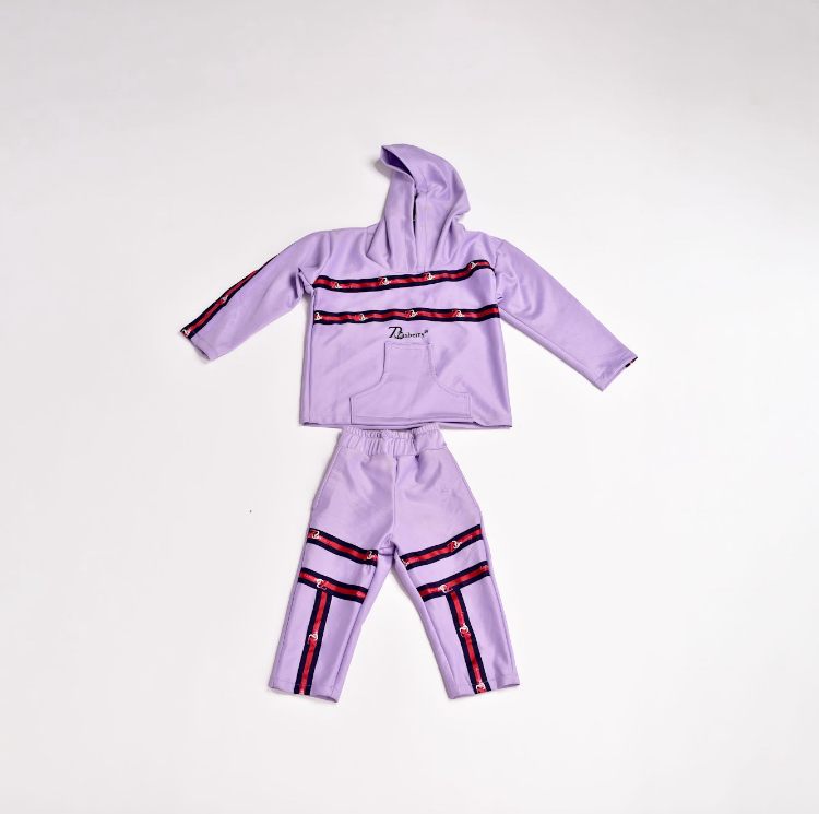 Zasberry Baby Girl Lavender Hoodie &amp; Legging Set – Stylish Two-Piece Athleisure Outfit