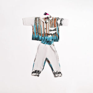 Zasberry Baby Boys Abstract Stripe Shirt &amp; Pants Set – Stylish Two-Piece Outfit