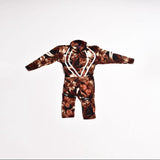 Baby Girl Brown Floral Hoodie Jumpsuit – Stylish Long Sleeve Romper