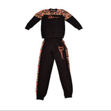 Men’s Zasberry Black Floral Panel Tracksuit – Sweatshirt &amp; Jogger Set
