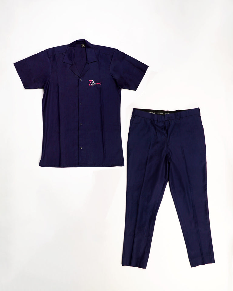 Zasberry Embroidery Logo Cashmare Fabric Two Piece Set