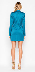 Zasberry Luxe Tailored Blazer Mini Dress – Teal Power Statement