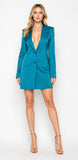 Zasberry Luxe Tailored Blazer Mini Dress – Teal Power Statement