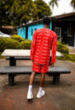 Crimson Signature Luxe Short Set – Red Monogram Edition by Zasberry