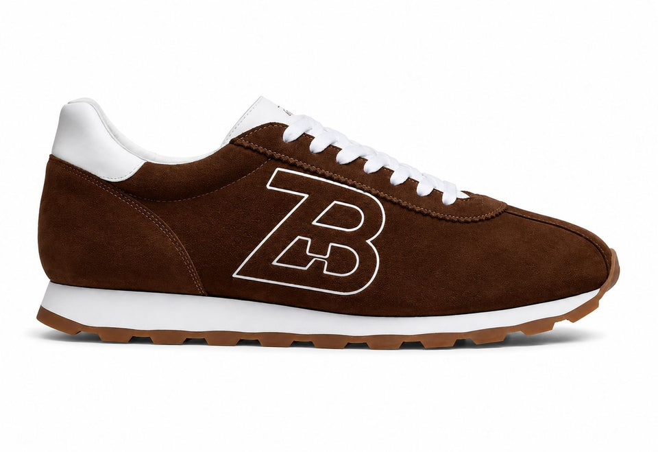 Zasberry® Monaco Suede Runner Sneakers – Coffee Brown &amp; White