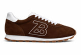Zasberry® Monaco Suede Runner Sneakers – Coffee Brown &amp; White