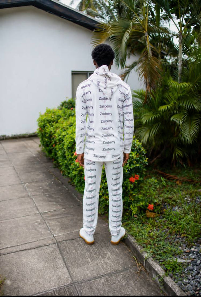 Zasberry Arctic Signature Luxe Tracksuit – White Monogram Edition by Zasberry