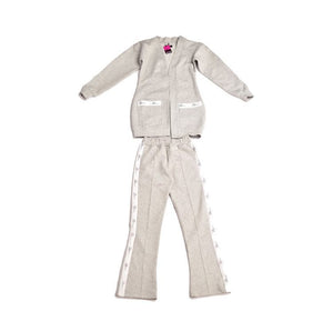 Zasberry Women’s Grey Cardigan &amp; Flare Pants Set – Cozy Two-Piece Lounge Outfit