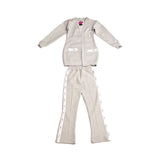 Zasberry Women’s Grey Cardigan &amp; Flare Pants Set – Cozy Two-Piece Lounge Outfit