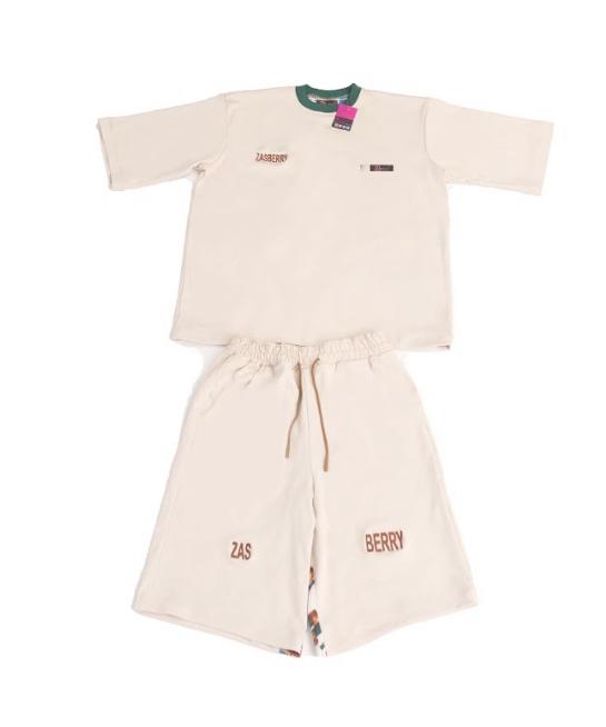 Zasberry Ivory Luxe Signature Short Set
