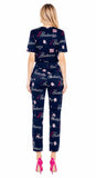 Zasberry Étoile Silk Monogram Jumpsuit
