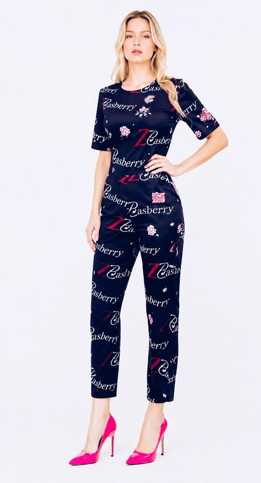 Zasberry Étoile Silk Monogram Jumpsuit