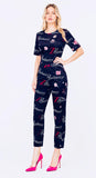 Zasberry Étoile Silk Monogram Jumpsuit